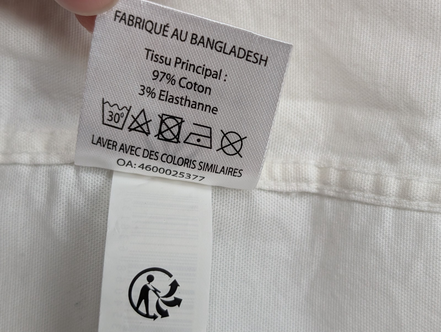 Chemise blanche unie manches longues stretch homme Firefly taille XXL