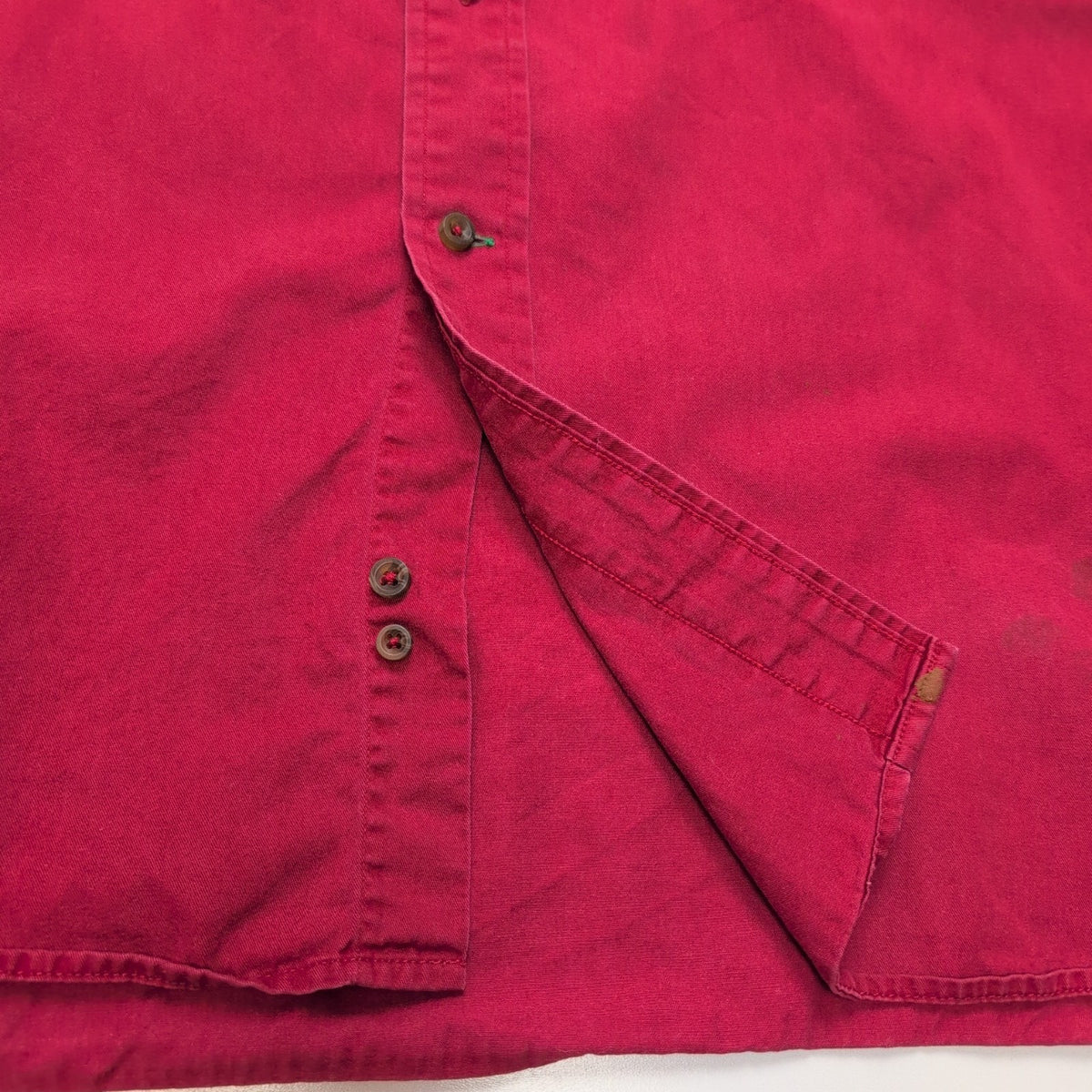 Chemise Tommy Hilfiger Rouge XLTG Made in Laos Logo Brodé Coton Poche