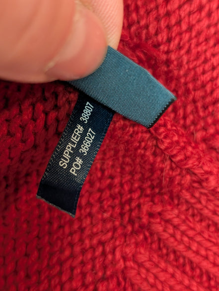 Pull Polo Ralph Lauren Rouge Logo Bleu Marine - 100% Coton - Taille XXL