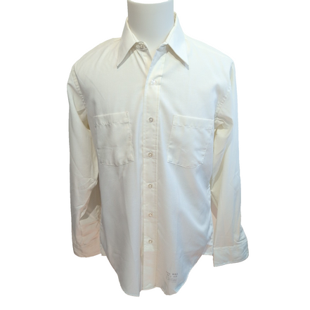 Chemise Vintage Elbeco Career Apparel Made in USA Blanche ML