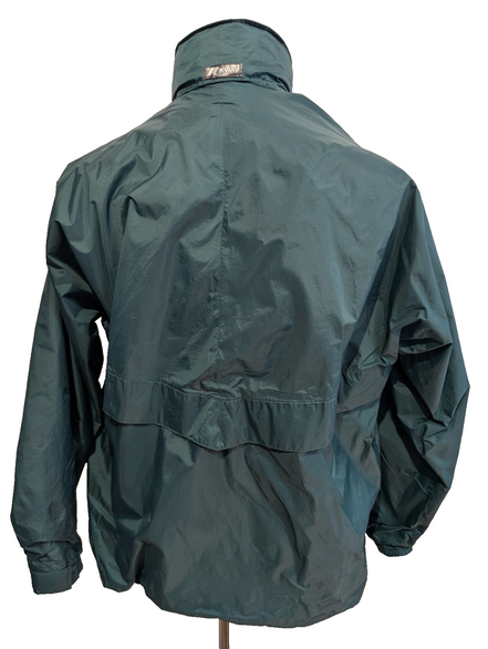 K-WAY Plus Veste Imperméable S Vert Foncé Coupe-Vent Capuche dans Col | 319BSR