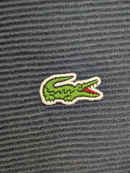 Pull Lacoste M FR4 bleu marine Color Block coton crocodile brodé