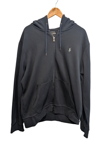 Veste à capuche Polo Ralph Lauren bleu marine zippé grand logo XL XXL