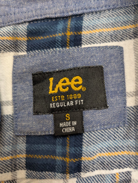 👖 Chemise LEE S Flanelle Poly-Coton Carreaux Bleu Jaune |299S