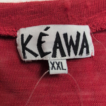 Haut Femme Kéama Taille XXL Rouge Col V Manches Longues Extensible Neuf