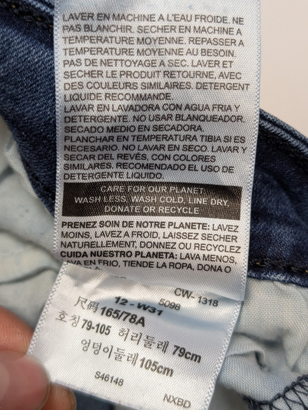 Jean Levi's Denizen Femme Bleu Slim Ultra Stretch W31 État Impeccable 🌟👖