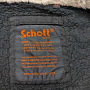 Blouson Schott NYC Vintage M Sherpa Cuir Laine USMC Style Harrington