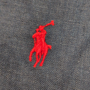 Chemise Ralph Lauren S Custom Fit 100% lin bleu marine logo rouge QR Code
