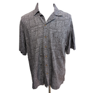 Chemise Hawaïenne Milano Bay Rayonne Coton Gris Motif L Tropical