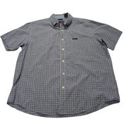 Chemise CHAPS noire et jaune à carreaux manches courtes taille XL #15e
