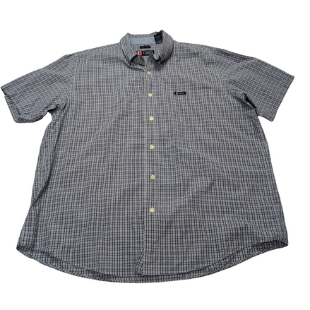 Chemise CHAPS noire et jaune à carreaux manches courtes taille XL #15e