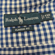 Chemise Ralph Lauren Classic Fit 4XL Big Bleu Carreaux Oxford Logo Orange