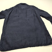 Chemise Lacoste 44 XL 100% Lin Bleu Marine Regular Fit Made in Romania