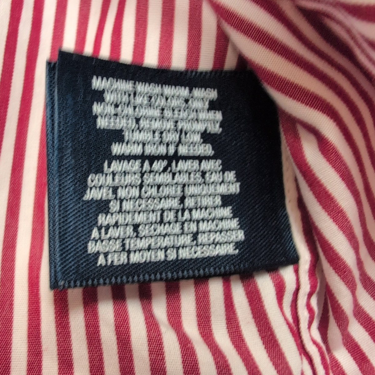 Chemise Ralph Lauren Femme T18 S Rayures Bordeaux Blanc Logo Marine