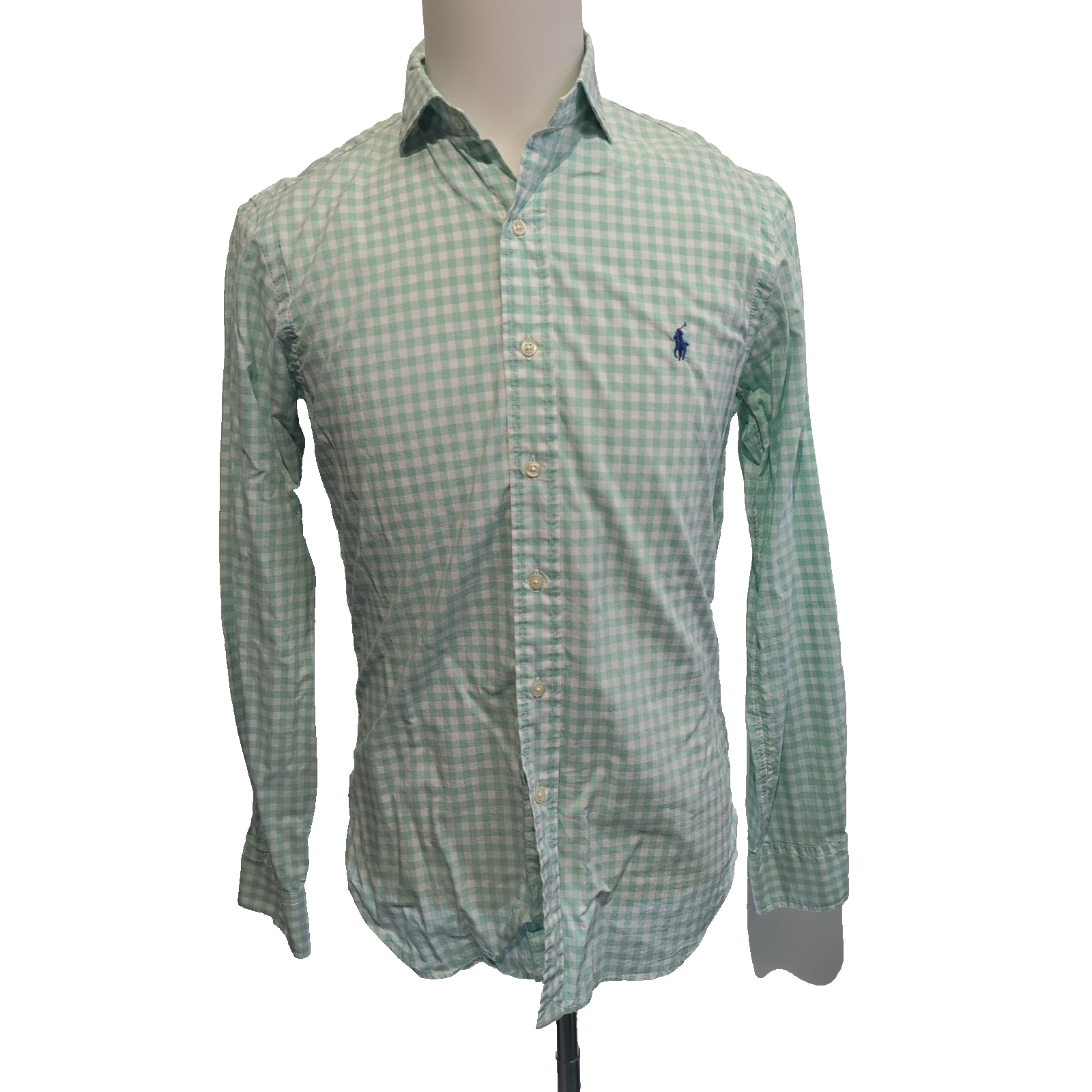 Chemise Polo Ralph Lauren Taille S Slim Fit Stretch Verte à Carreaux Coton