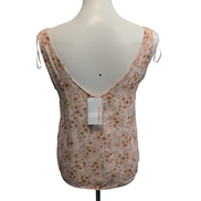 Haut Femme Camaïeu Taille S Saumon Motif Fleuri Col V Viscose Neuf