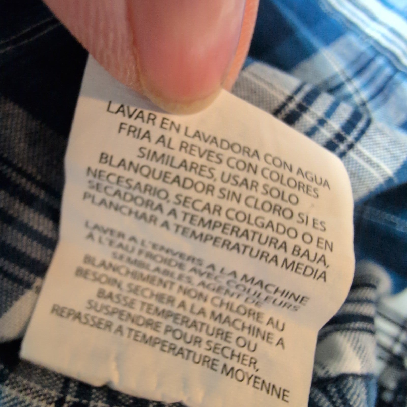Chemise Wrangler Indigo à Carreaux Bleu et Blanc avec Poches Taille L
