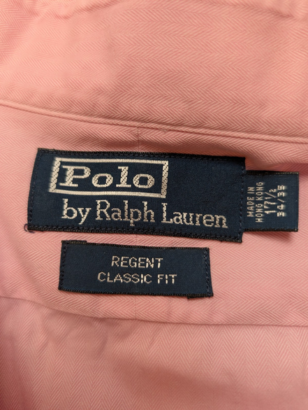 Chemise Polo Ralph Lauren Homme Rose XXL Regent Classic Fit Sans Logo Habillée