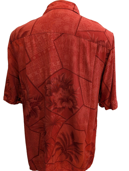 Chemise Hawaïenne Croft & Barrow 100% Rayonne - Rouge Foncé - Taille M