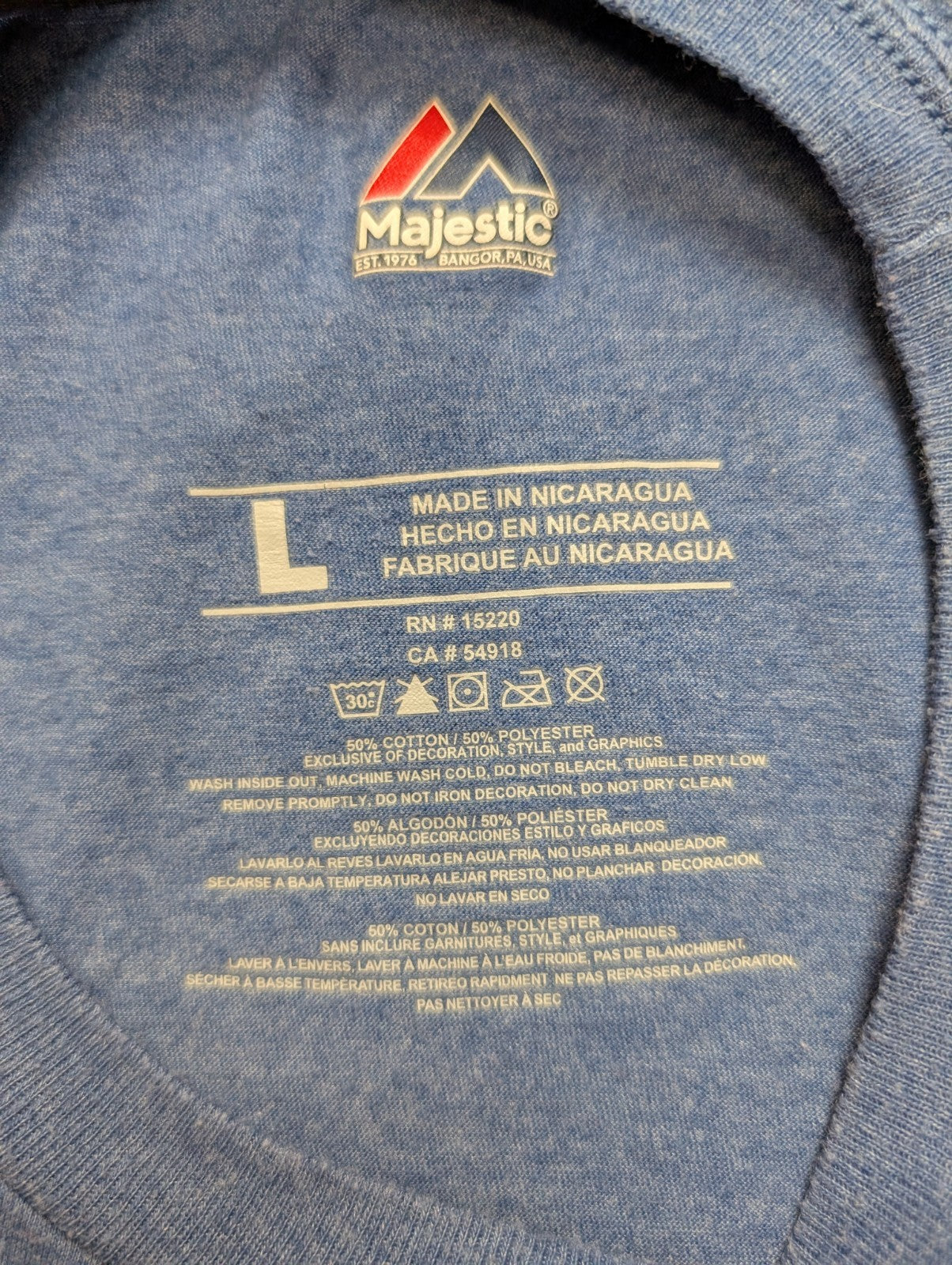 T-SHIRT Majestic NHL St Louis BLUES Hockey Bleu Neuf L Homme |107T