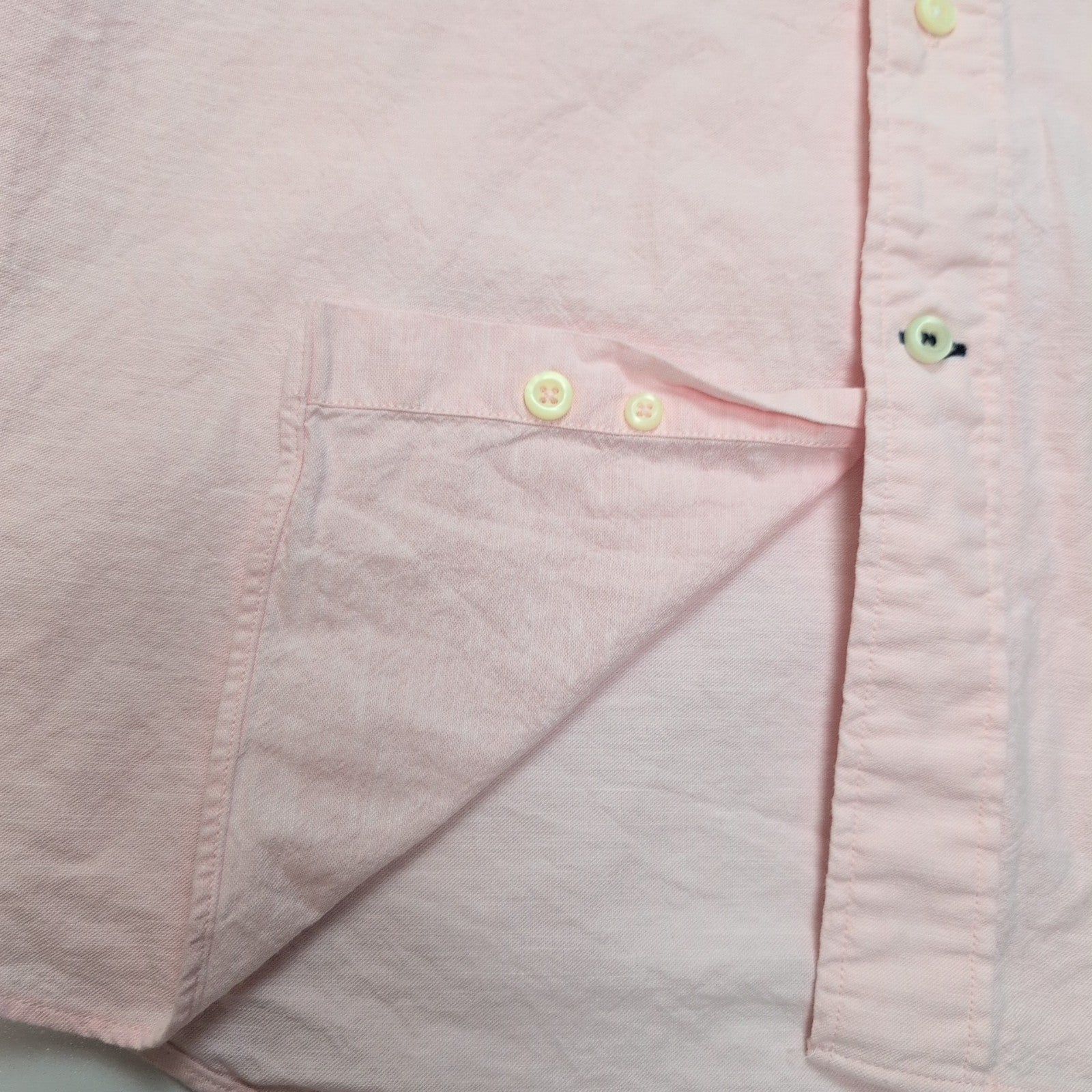 Chemise Nautica L Rose Pâle Made in Mauritius 100% Coton Logo Brodé