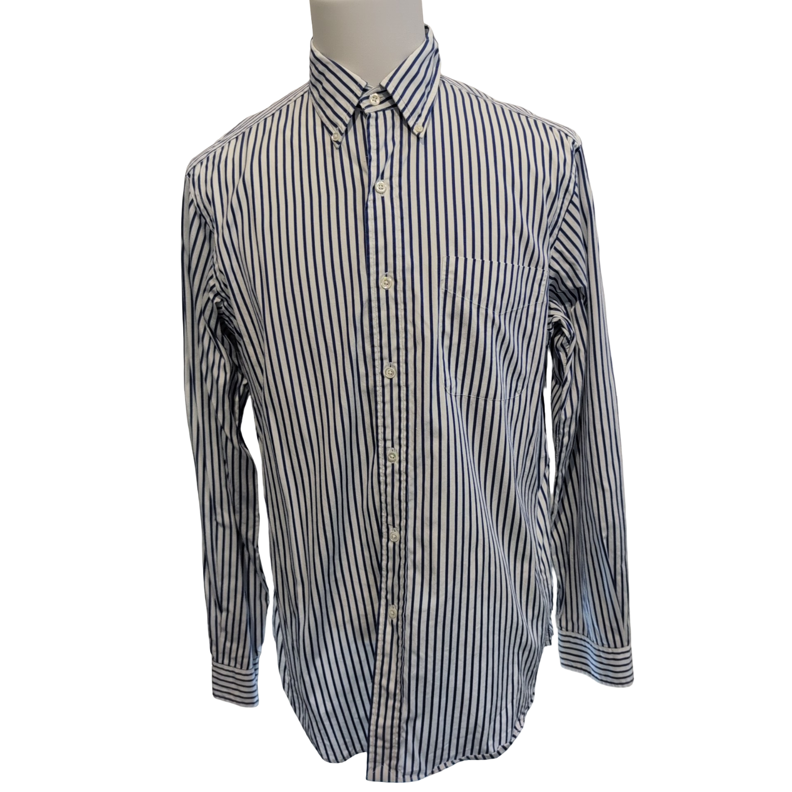 Chemise Ralph Lauren L Classic Fit Bleue Rayures Made in Hong Kong Sans Logo