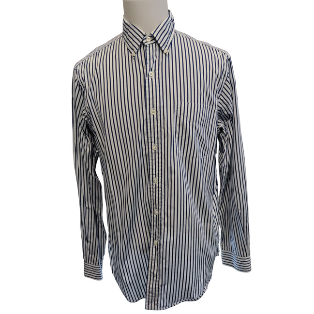 Chemise Ralph Lauren L Classic Fit Bleue Rayures Made in Hong Kong Sans Logo