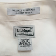 Chemise L.L. BEAN Homme L/XL Blanche Manches Longues Coton Premium