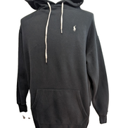 Polo Ralph Lauren Pull Hoodie Sweatshirt Capuche Coton Noir S Logo Blanc