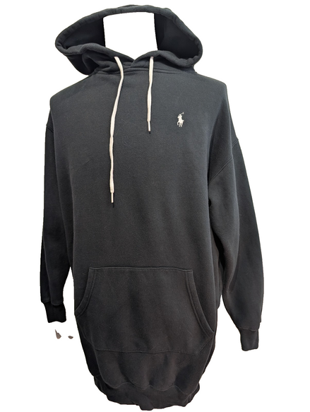 Polo Ralph Lauren Pull Hoodie Sweatshirt Capuche Coton Noir S Logo Blanc
