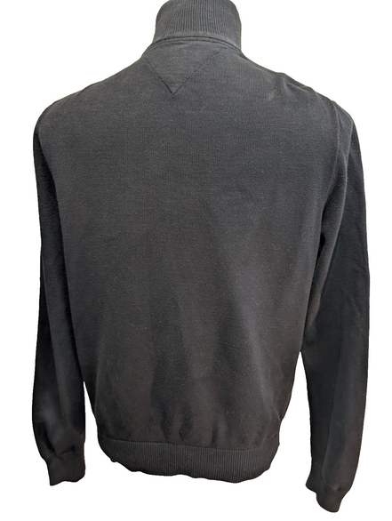 Pull Tommy Hilfiger Homme Col Zippé Noir Profond - Taille M