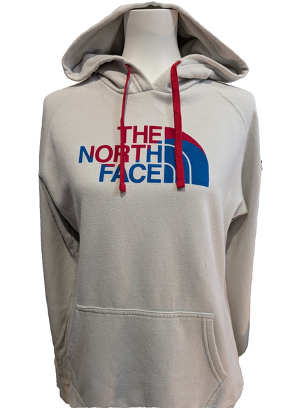 The North Face Sweat à Capuche Blanc Logo Bleu & Rouge - Taille M Femme