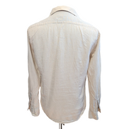 Chemise Antonioni Milan 100% Lin Blanc Cassé Rayures Manches Longues Taille M