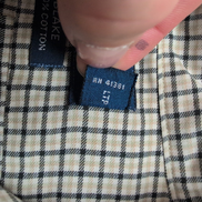 Chemise Ralph Lauren Blake M Flanelle Carreaux Crème Bleu Marine manches longues