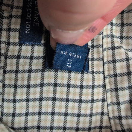 Chemise Ralph Lauren Blake M Flanelle Carreaux Crème Bleu Marine manches longues