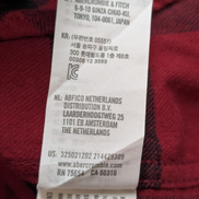 HOLLISTER Flanelle Épaisse Rouge Noir S Logo Brodé EE Boutons Gravés | 329S