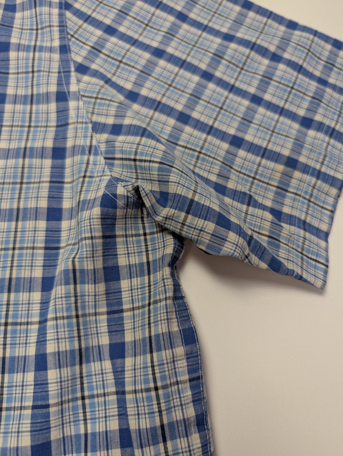 Chemise Chaps manches courtes bleu à carreaux taille L #229msch