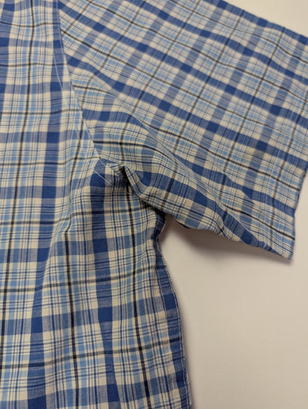 Chemise Chaps manches courtes bleu à carreaux taille L #229msch