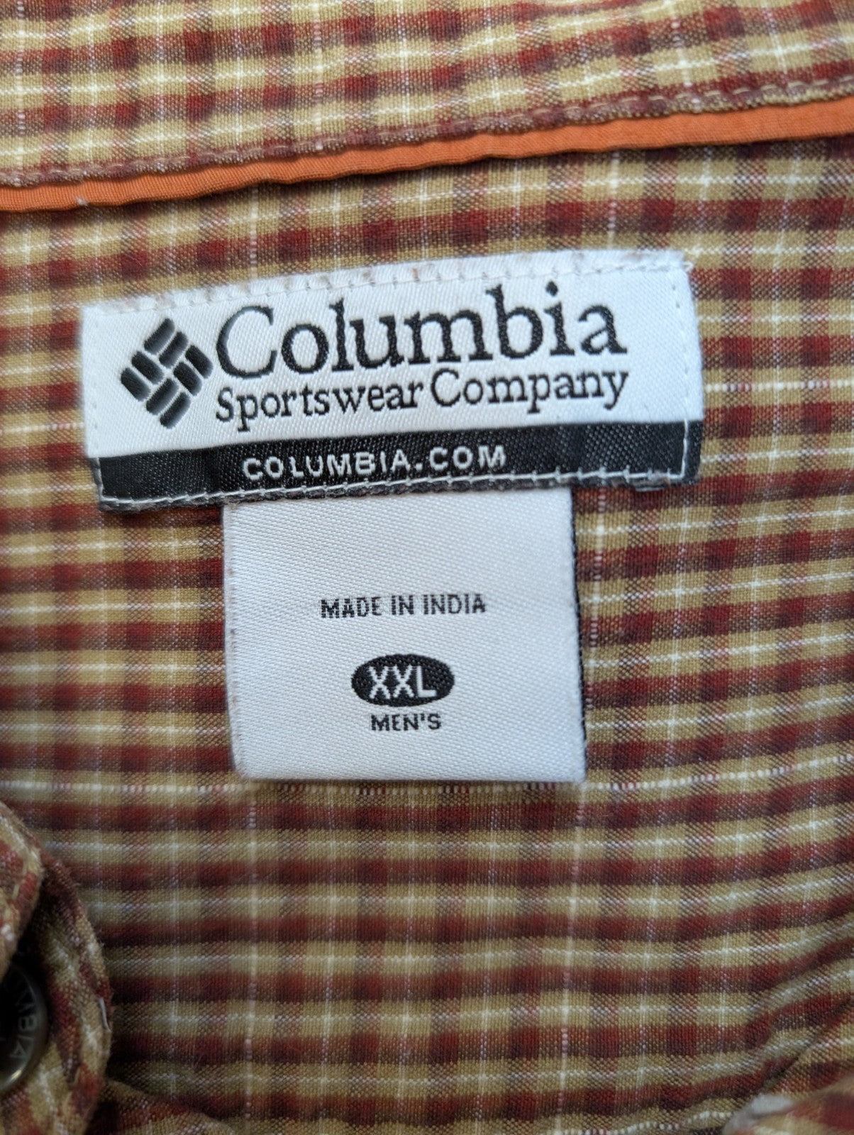 CHEMISE COLUMBIA Sportswear Carreaux Bordeaux XXL 2TG Homme 100% Coton ML