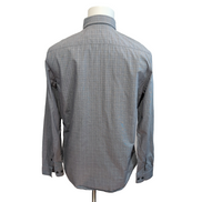 Chemise Lacoste 41 L Slim Fit Gris Carreaux Logo Brodé manches longues