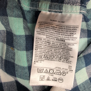 Chemise Banana Republic 100% Lin Bleu Vert Carreaux Manches Courtes Taille XL