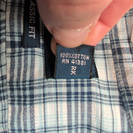Chemise Ralph Lauren Classic Fit Homme M Vintage Bleu Carreaux Manches Courtes