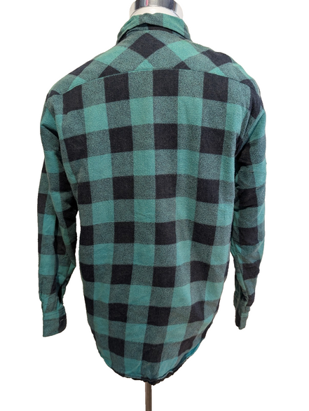 Outdoor Exchange Veste Surchemise Matelassée Carreaux Vert Noir M Vtg 🔥 |259S