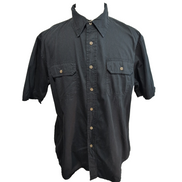 Chemise Wrangler Manche Courte Noire Unie Taille L Deux Poches