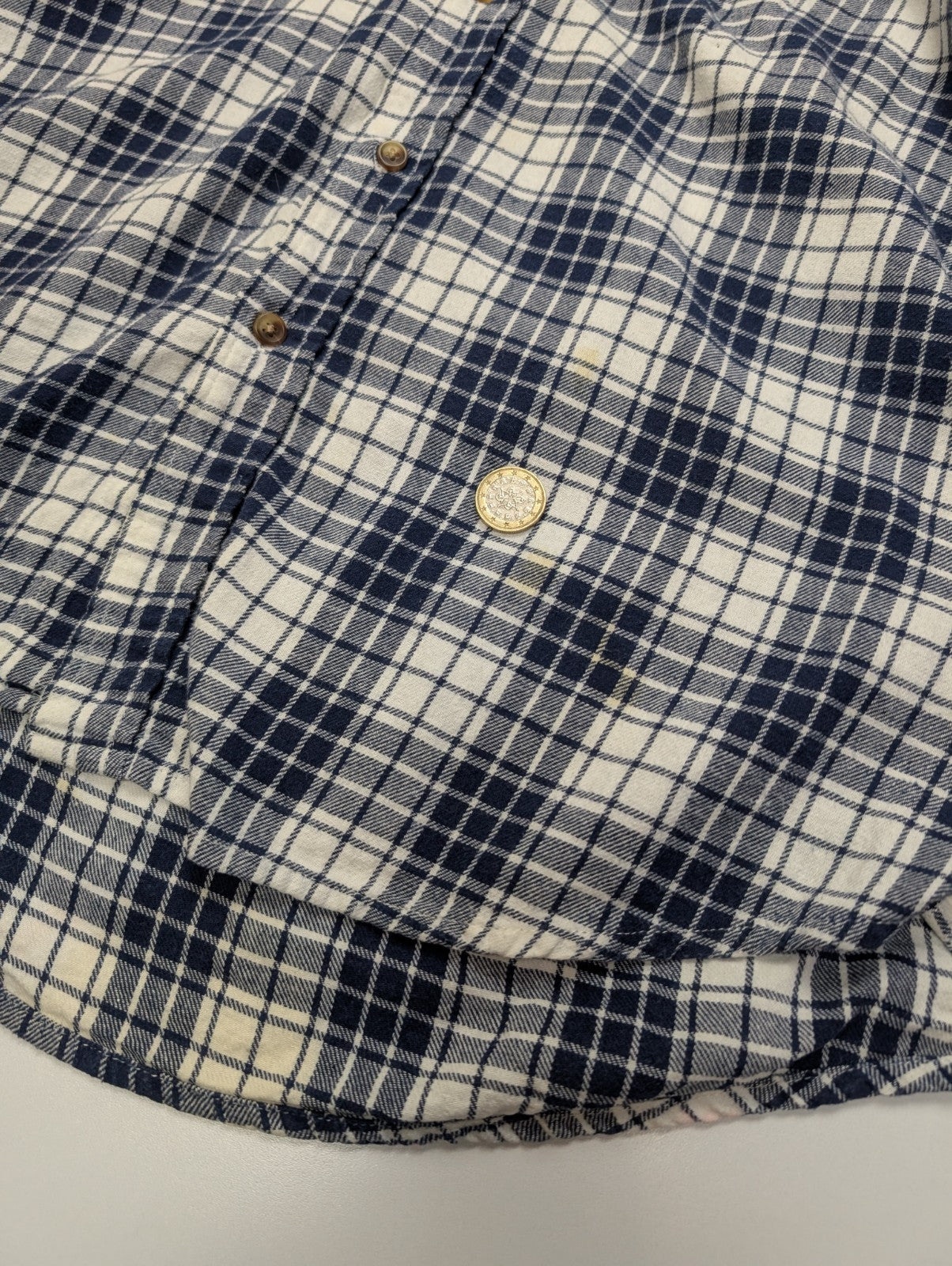 Chemise Flanelle CHAPS L Bûcheron Bleu Blanc 100% Coton |283S