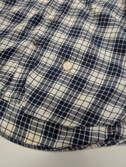 Chemise Flanelle CHAPS L Bûcheron Bleu Blanc 100% Coton |283S