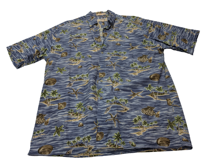 Chemise hawaïenne Campia Moda coquillages manches courtes taille L #627 hawaien