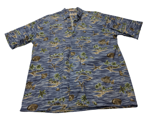 Chemise hawaïenne Campia Moda coquillages manches courtes taille L #627 hawaien
