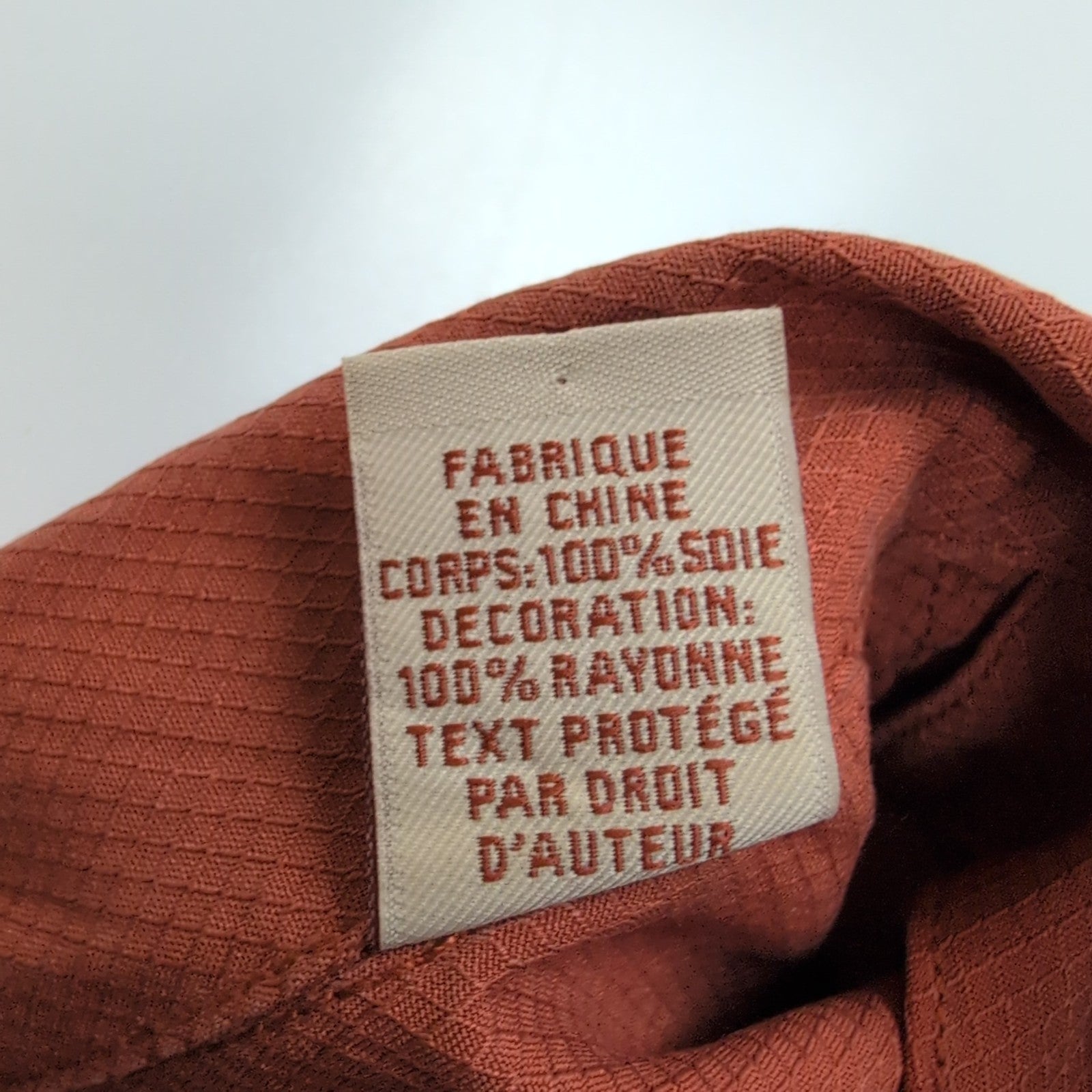 Chemise Hawaïenne Tommy Bahama Soie Orange Brodée Dos XL Tropical