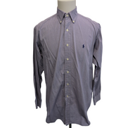 Chemise Ralph Lauren M Violet Bleu Fins Carreaux Manches Longues